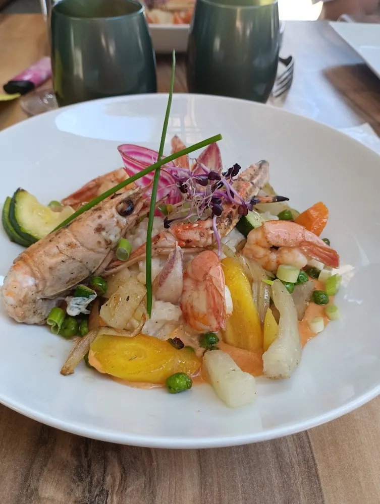 Langoustines Et Son Risotto Aux Petits Légumes